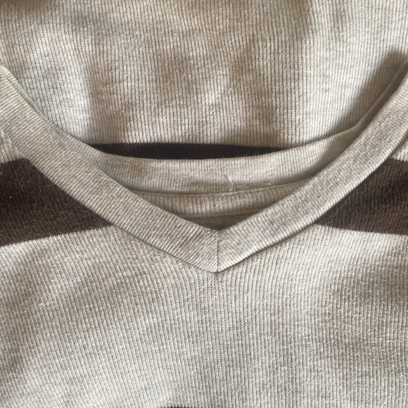 Old Navy brown and cream Striped Mens Sweater size large - Picture 4 of 5